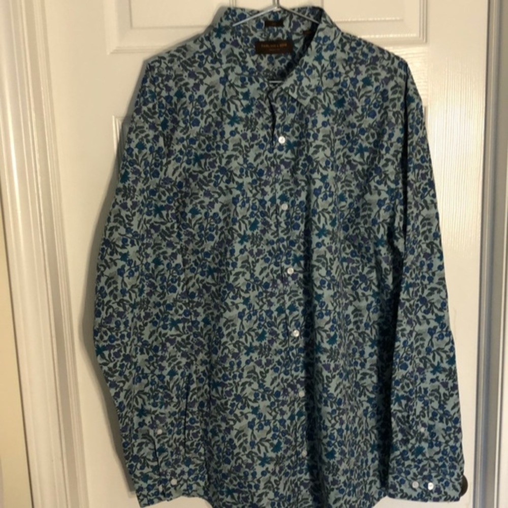 Fairlane & Sons Mens Floral Shirt XXL Tall